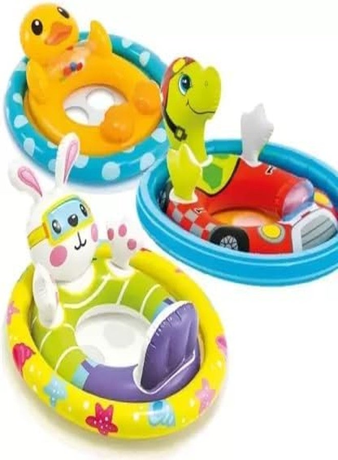 CLICK CHARM See Me Sit Float Inflatable Swim Pool Water Ring Tube Boat for 3-4 Years Kids, Duck Shape Baby Float Ring Swimming Pool Toys Tube Raft for Babies, Cartoon Float Pool Ring - Image 2